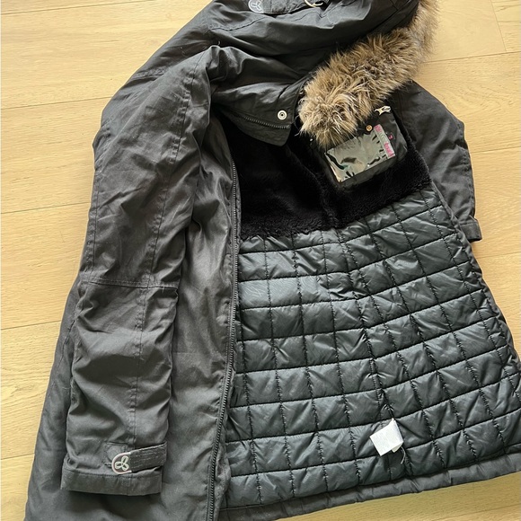 Black Hooded TNA Parka with Fur Trim - Picture 2 of 2